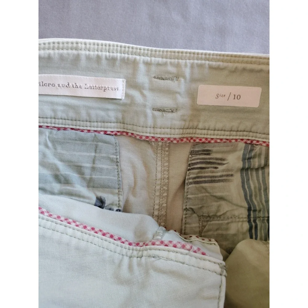 Anthropologie‎ Pilcro & The Letterpress Green Skirt Flare Boho Preppy Resort 10